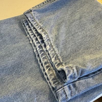 Levis 505 Jeans Mens 40x30 Blue Denim Straight Leg Classic Fit Medium Wash - Thumbnail 9