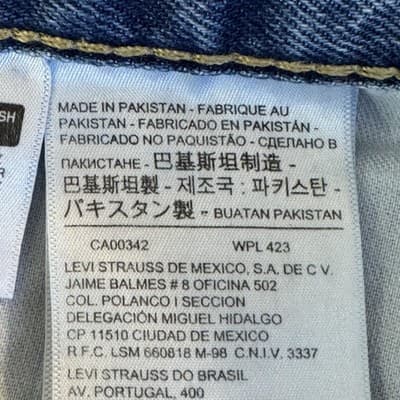 Levis 505 Jeans Mens 40x30 Blue Denim Straight Leg Classic Fit Medium Wash - Thumbnail 5