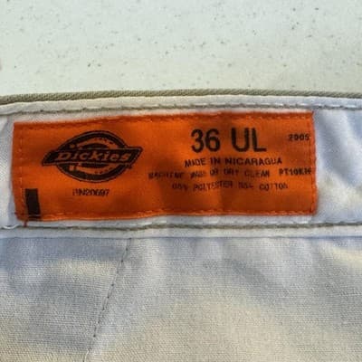 Vintage Dickies Pants Mens 36x29 Beige Khaki Flat Front Workwear Straight Leg - Thumbnail 4
