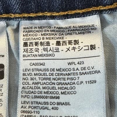 Levis 559 Jeans Mens 40x32 Blue Whiskered Straight Fit Stretch Denim Pants - Thumbnail 4