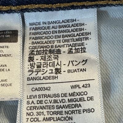 Levis 505 Jeans Mens 40x30 Blue Classic Straight Leg Denim Medium Wash USA Style - Thumbnail 4