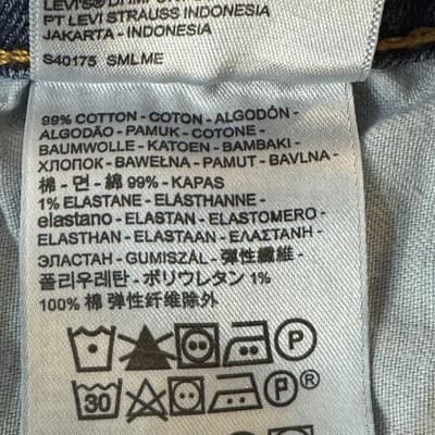 Levis 559 Jeans Mens 40x32 Blue Whiskered Straight Fit Stretch Denim Pants - Thumbnail 5