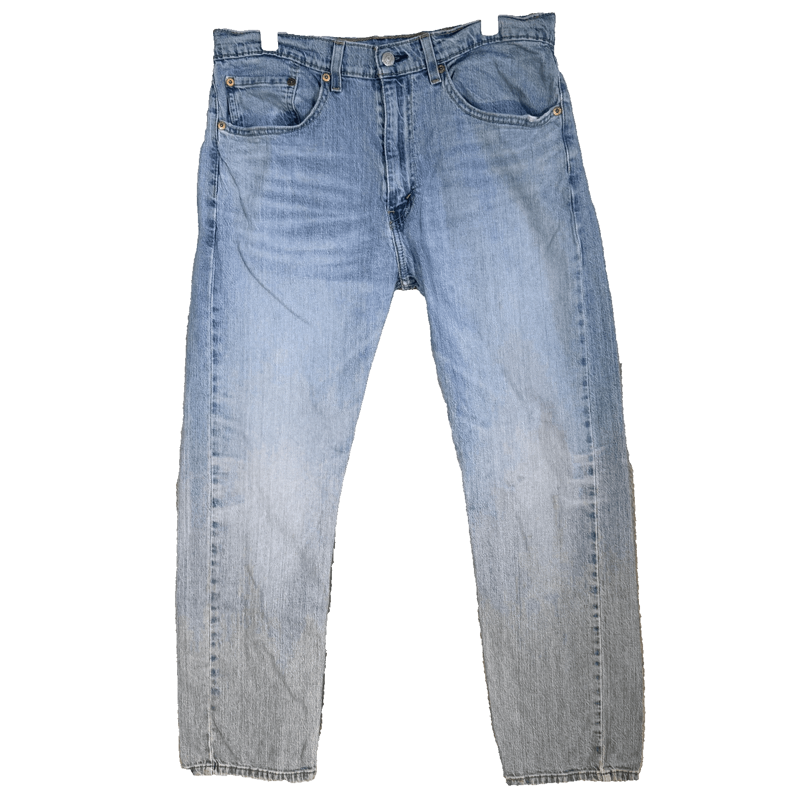 Levis 505 Jeans Mens 34x29 Light Wash Blue Straight Leg Denim Stretch Mid Rise - Image 1