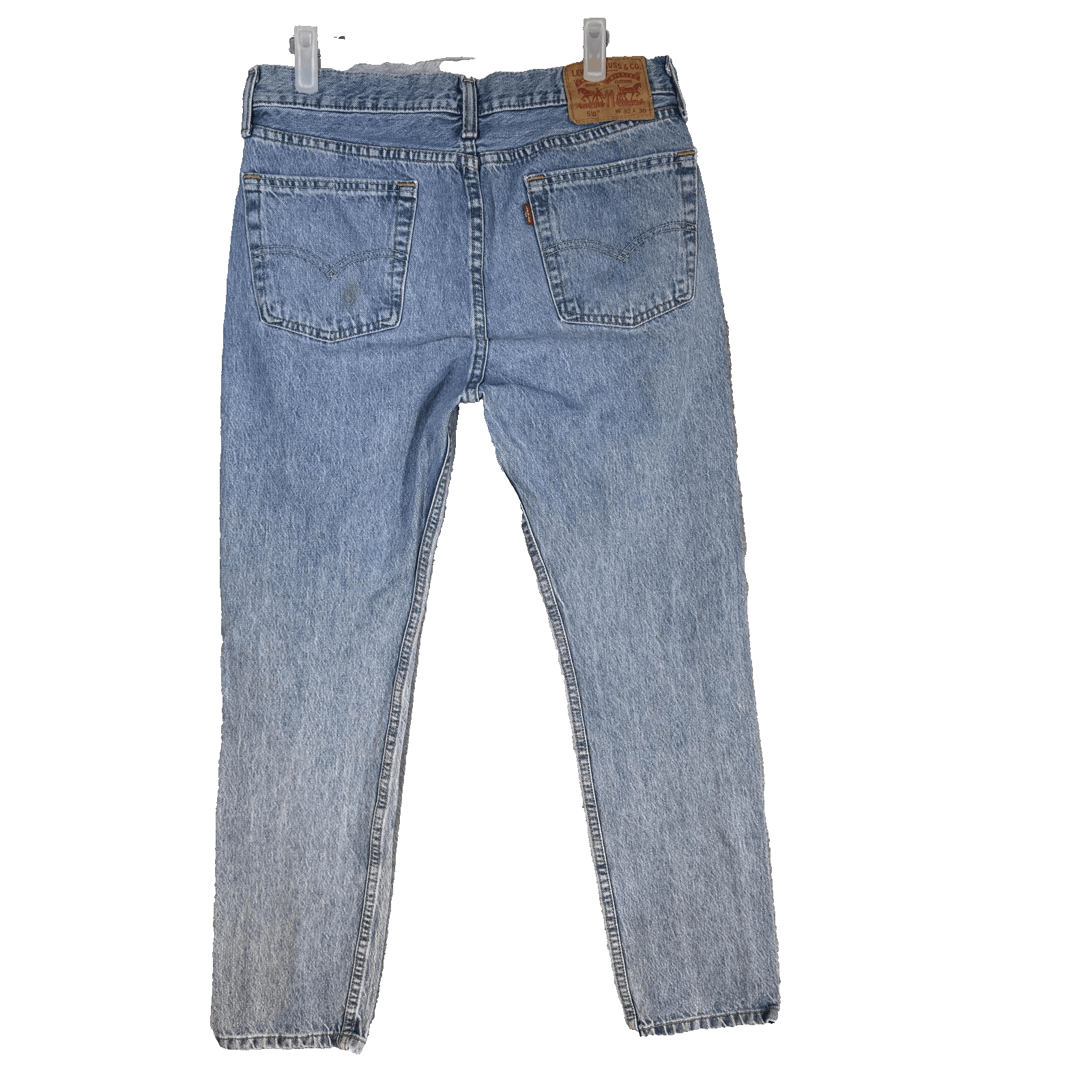 Levis 510 Jeans Mens 30x29 (32x30) Light Wash Blue Skinny Mid Rise Stretch Denim - Thumbnail 2
