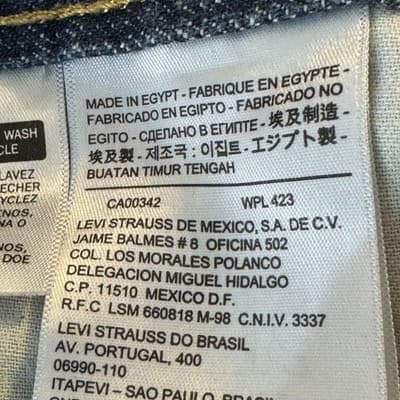 Levis 505 Jeans Mens 40x32 Blue Whiskered Straight Fit Medium Wash Denim Pants - Thumbnail 4