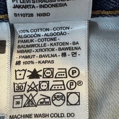 Levis 505 Jeans Mens 40x30 Blue Classic Straight Leg Denim Medium Wash USA Style - Thumbnail 5