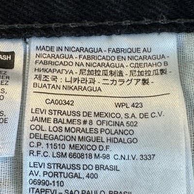 Levis 505 Jeans Mens 40x32 Black Classic Straight Leg Denim Pants 100% Cotton - Thumbnail 4