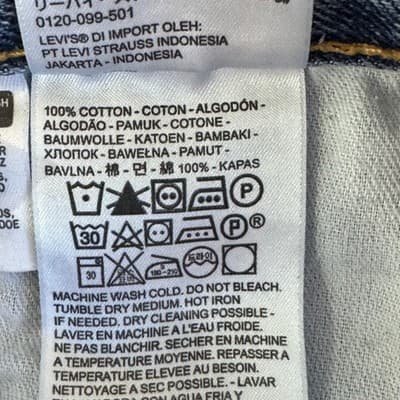 Levis 505 Jeans Mens 36x30 Blue Straight Leg Medium Wash Denim Cotton Classic - Thumbnail 7