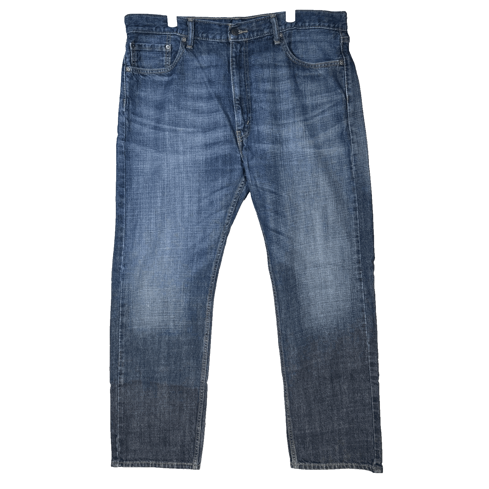 Levis 505 Jeans Mens 40x32 Blue Whiskered Straight Fit Medium Wash Denim Pants - Image 1