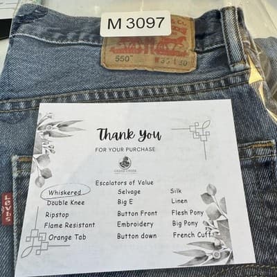 Levis 550 Jeans Mens 36x30 Blue Medium Wash Relaxed Fit Tapered Leg Denim - Thumbnail 11