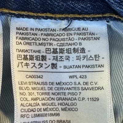 Levis 501 Jeans Mens 36x35 Blue Original Fit Big E Straight Leg Button Fly Denim - Thumbnail 7