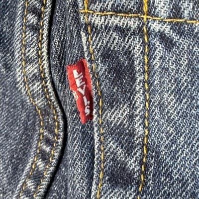 Levis 501 Jeans Mens 36x35 Blue Original Fit Big E Straight Leg Button Fly Denim - Thumbnail 4