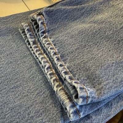 Levis 505 Jeans Mens 38x30 Blue Denim Straight Leg Medium Wash - Thumbnail 5