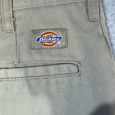 Vintage Dickies Pants Mens 36x29 Beige Khaki Flat Front Workwear Straight Leg - Thumbnail 3