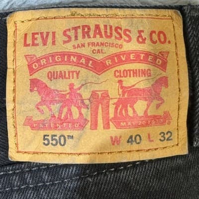 Levis 550 Jeans Mens 40x32 Black Relaxed Fit Tapered Leg Denim Pants Classic - Thumbnail 3