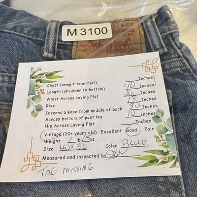 Vintage Levis 517 Jeans Mens 40x30 Blue Boot Cut Denim Faded Distressed 90s - Thumbnail 10