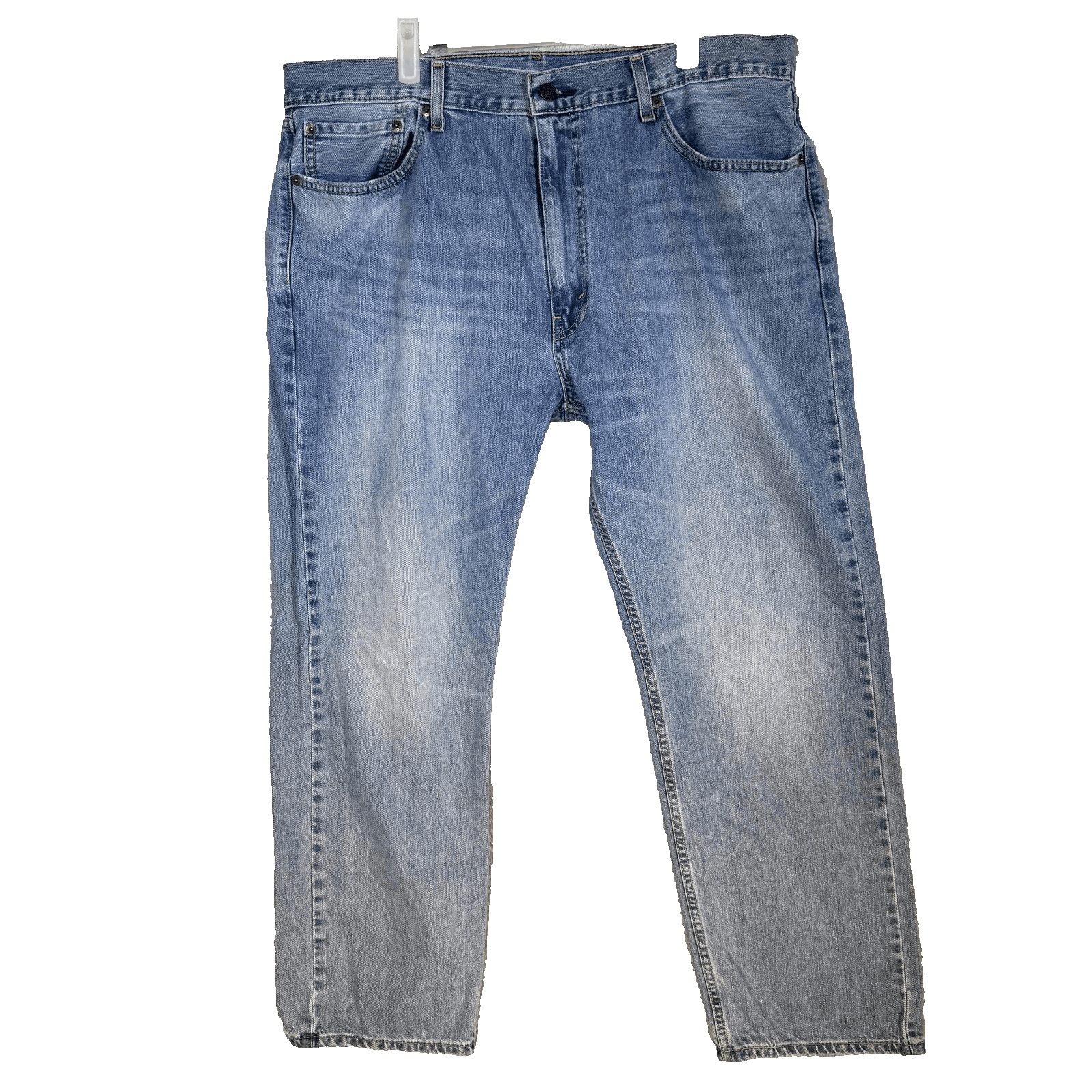 Levis 505 Jeans Mens 40x30 Blue Denim Straight Leg Classic Fit Medium Wash - Image 1