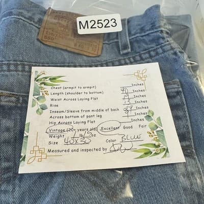 Vintage Levis 550 Jeans Mens 40x30 Relaxed Fit Tapered Leg Made USA 90s Denim - Thumbnail 6