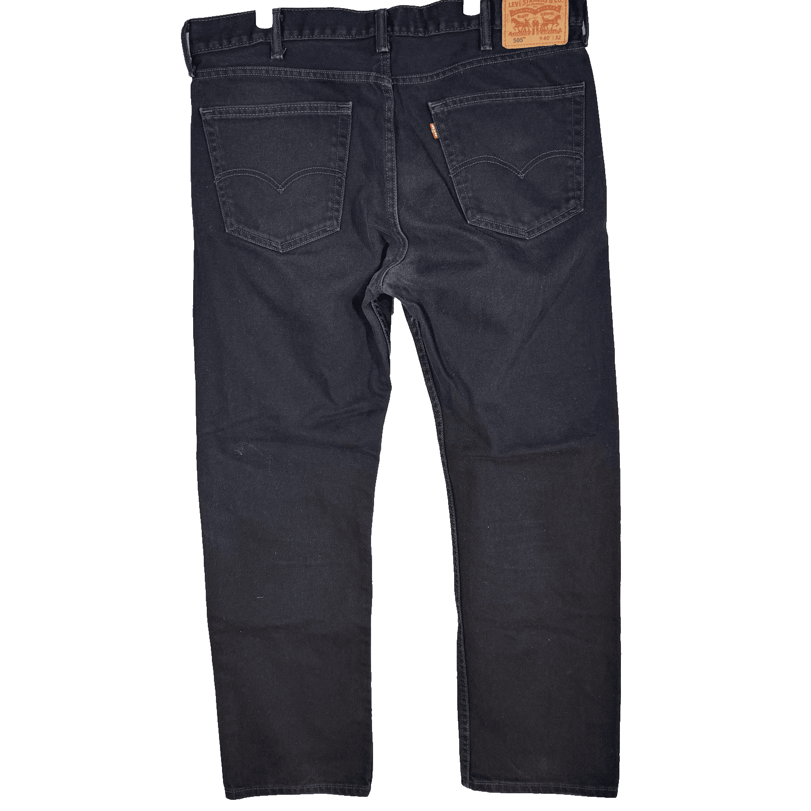 Levis 505 Jeans Mens 40x32 Black Classic Straight Leg Denim Pants 100% Cotton - Thumbnail 2