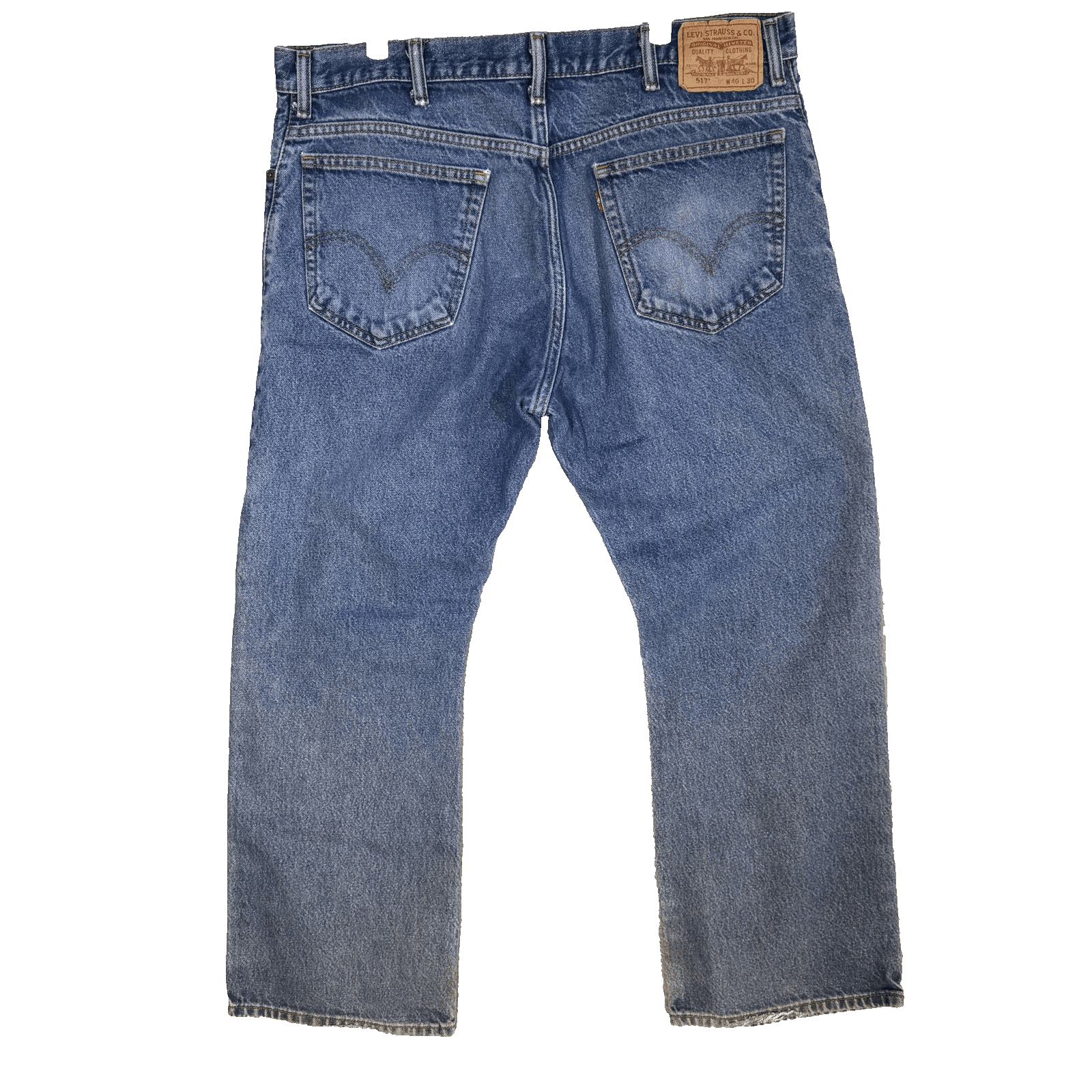 Vintage Levis 517 Jeans Mens 40x30 Blue Boot Cut Denim Faded Distressed 90s - Thumbnail 3