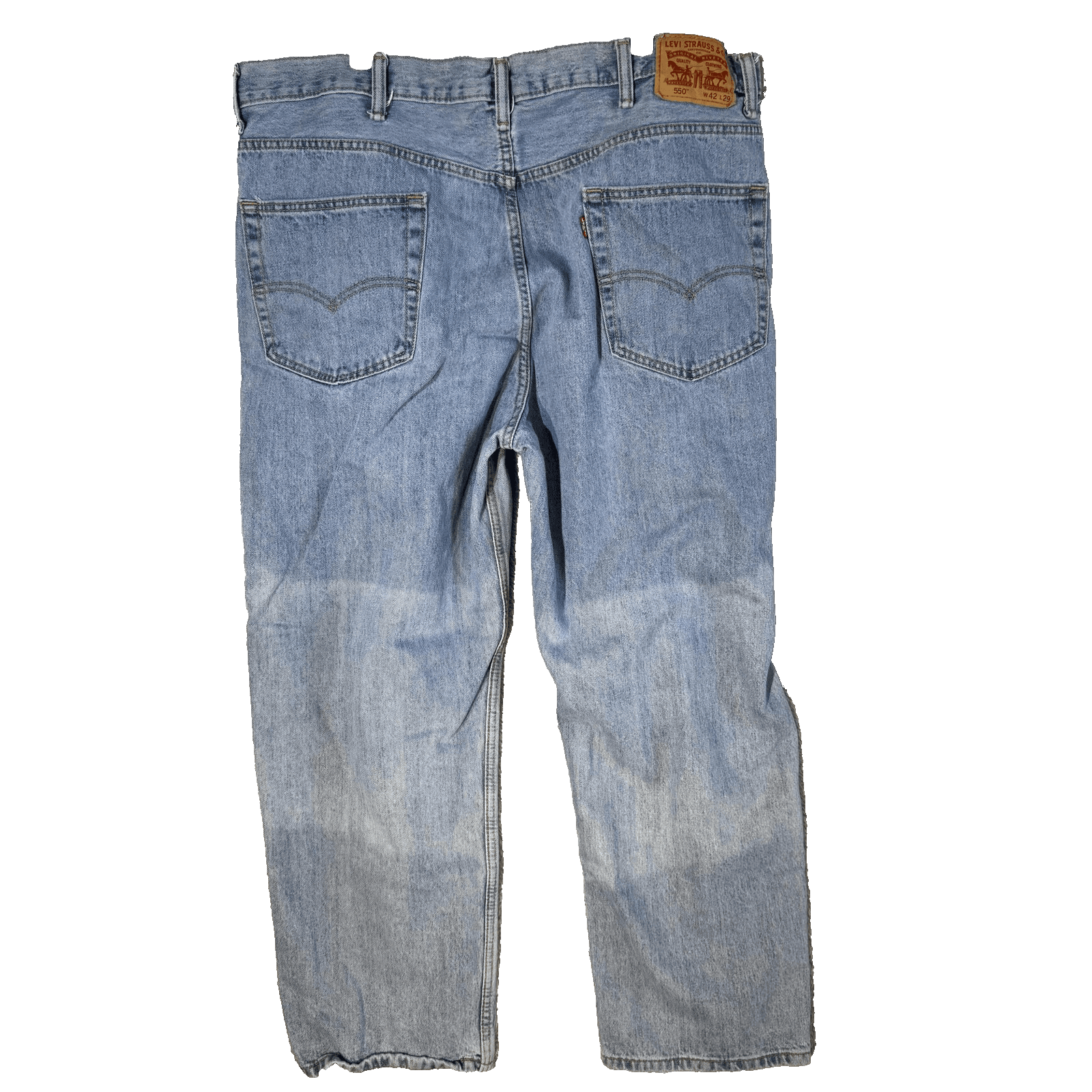 Levis 550 Jeans Mens 42x29 Relaxed Fit Tapered Leg Denim Pants Good Condition - Thumbnail 2