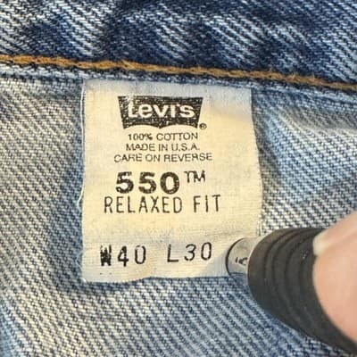 Vintage Levis 550 Jeans Mens 40x30 Relaxed Fit Tapered Leg Made USA 90s Denim - Thumbnail 4