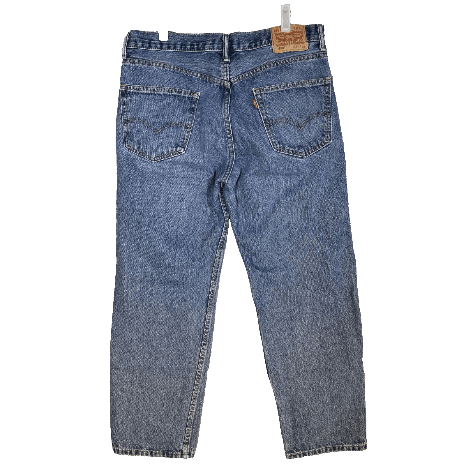 Levis 550 Jeans Mens 36x30 Blue Medium Wash Relaxed Fit Tapered Leg Denim - Thumbnail 4