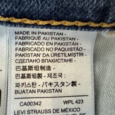 Levis 505 Jeans Mens 40x32 Blue Medium Wash Straight Stretch Denim Mid Rise - Thumbnail 5