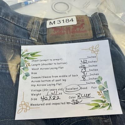 Levis 505 Jeans Mens 40x32 Blue Medium Wash Straight Stretch Denim Mid Rise - Thumbnail 11