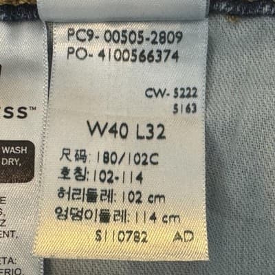 Levis 505 Jeans Mens 40x32 Blue Medium Wash Straight Stretch Denim Mid Rise - Thumbnail 8