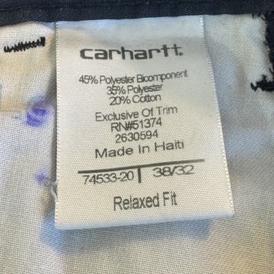 Carhartt Pants Mens 38x32 Navy Relaxed Fit Workwear Ripstop Utility Pockets Zip - Thumbnail 7