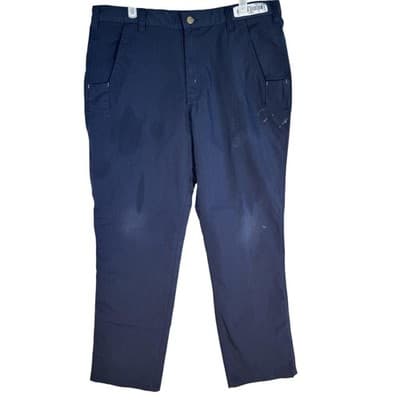 Carhartt Pants Mens 34x29 Navy Ripstop Relaxed Fit Workwear Utility Stain Zip - Image 1