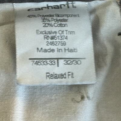 Carhartt Pants Mens 32x30 Gray Ripstop Relaxed Fit Workwear Utility Pockets Good - Thumbnail 7