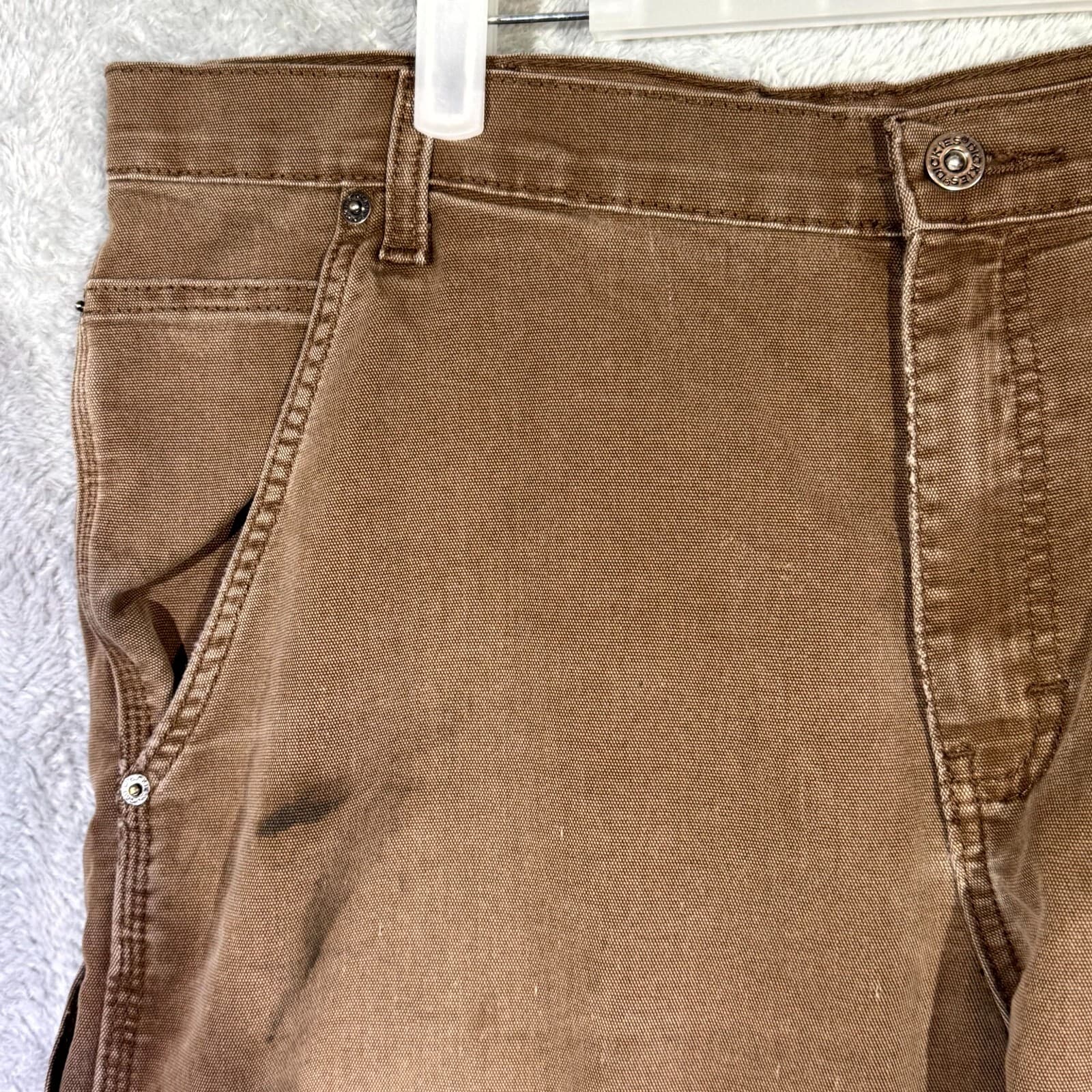 Dickies Men’s Carpenter Jeans 36X32 Brown Denim Regular Fit Workwear Straight - Thumbnail 3