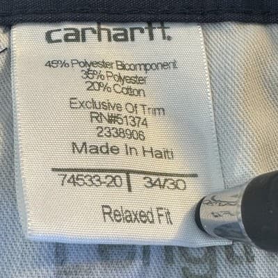 Carhartt Pants Mens 34x29 Navy Ripstop Relaxed Fit Workwear Utility Stain Zip - Thumbnail 10