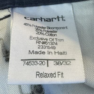 Carhartt Pants Mens 38x32 Navy Blue Ripstop Relaxed Fit Workwear Zipper Pockets - Thumbnail 9