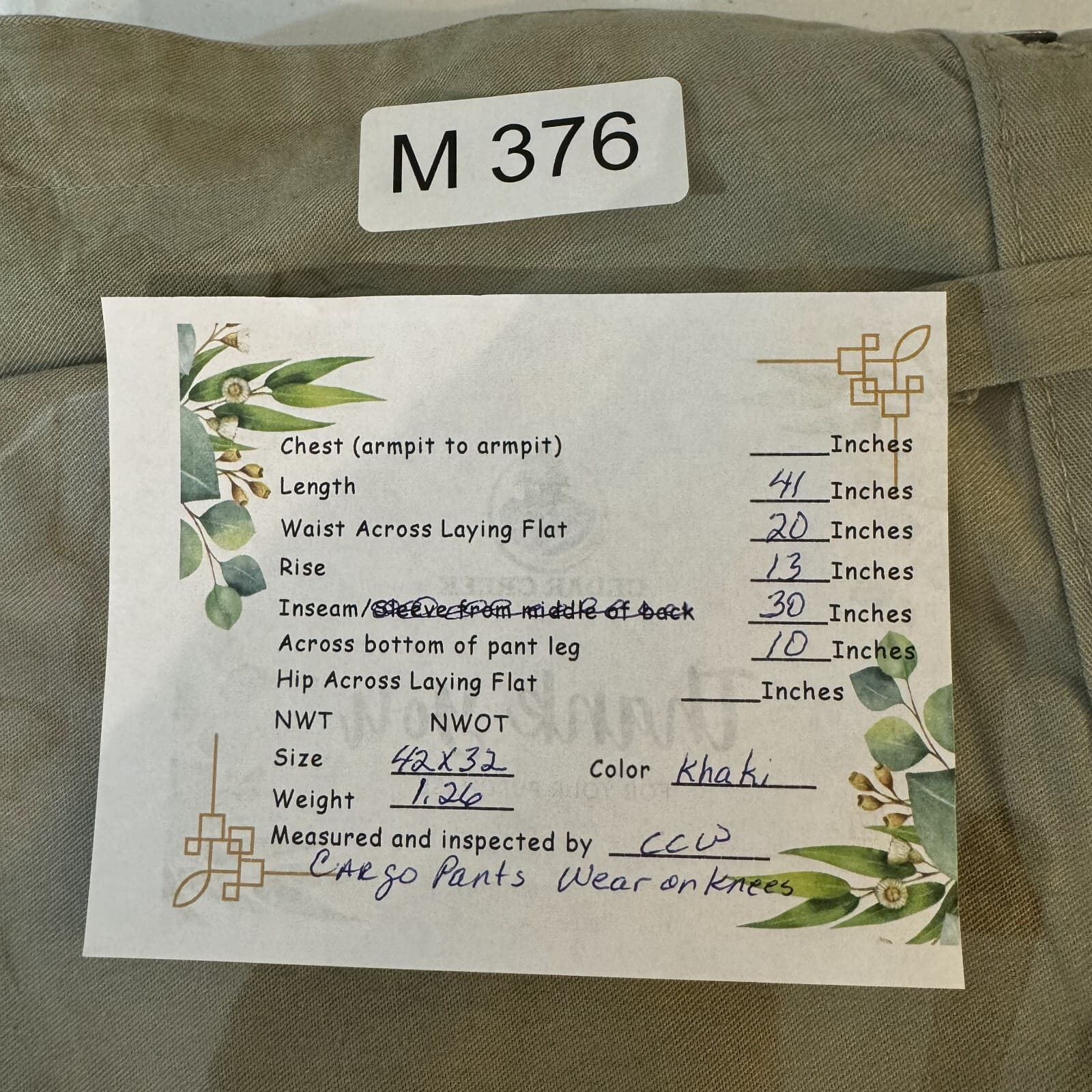 Dickies Men’s Khaki Canvas Cargo Pants – Size 42 × 32, High‑Rise, Lightweight - Thumbnail 8