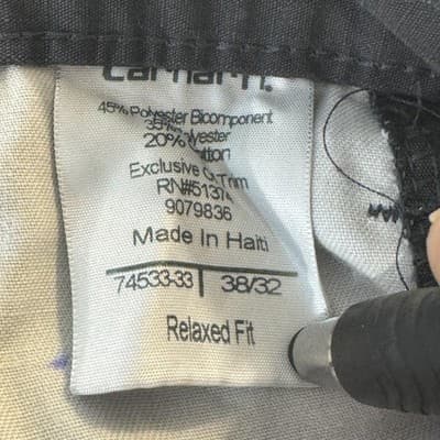 Carhartt Pants Mens 38x32 Gray Relaxed Fit Ripstop Utility Workwear Stain Zip - Thumbnail 6