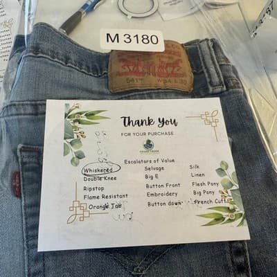 Levis 541 Jeans Mens 34x29 (34x30) Blue Light Wash Athletic Taper Stretch Denim - Thumbnail 10