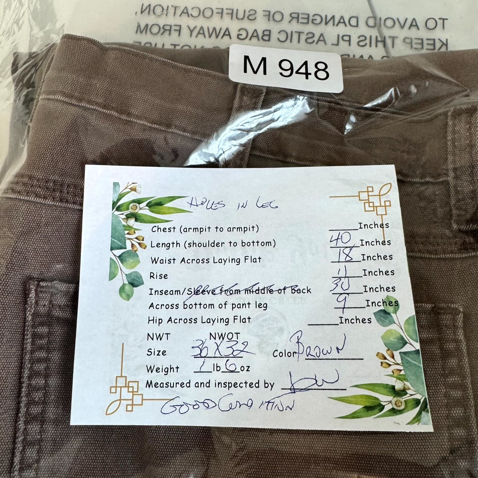 Dickies Men’s Carpenter Jeans 36X32 Brown Denim Regular Fit Workwear Straight - Thumbnail 9