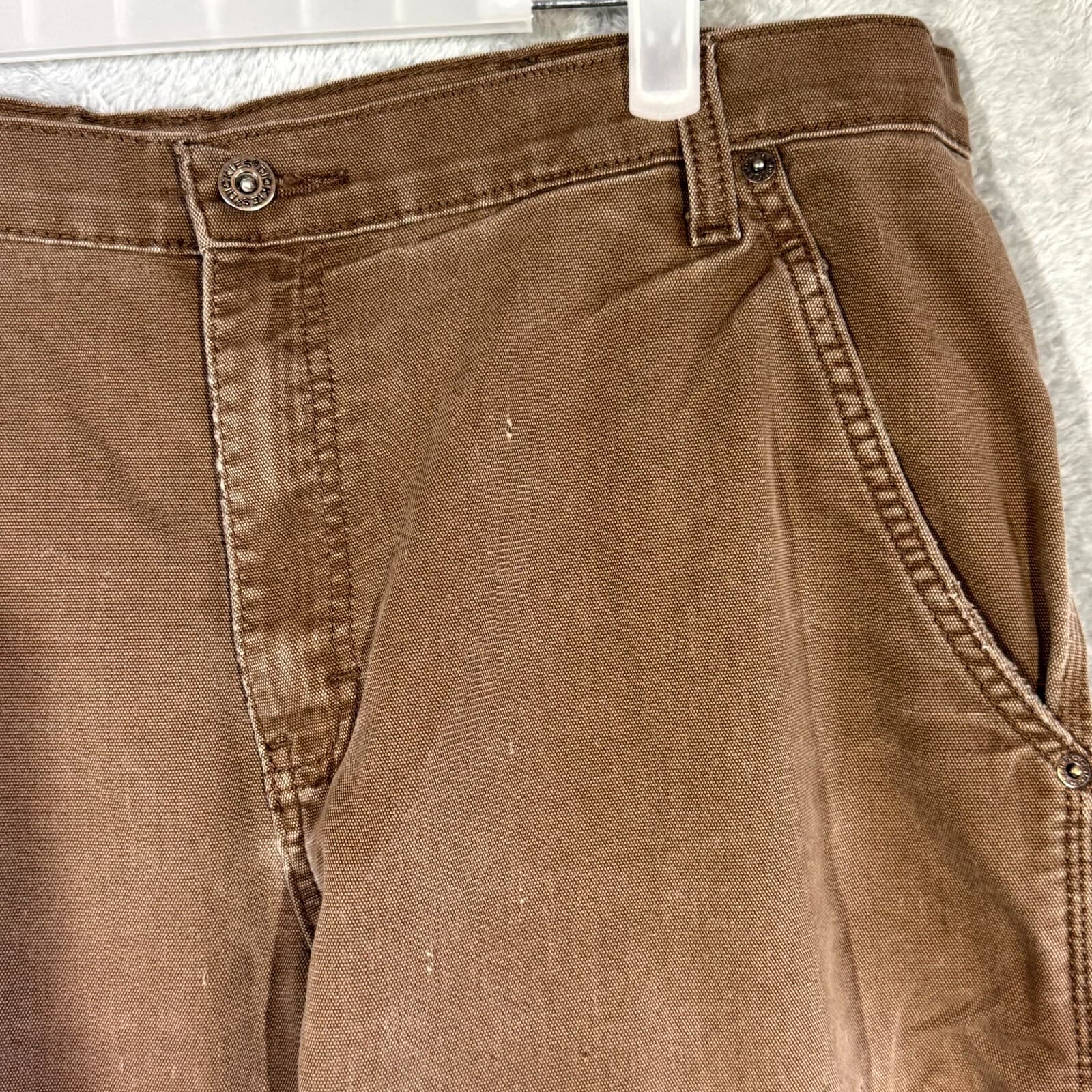 Dickies Men’s Carpenter Jeans 36X32 Brown Denim Regular Fit Workwear Straight - Thumbnail 4