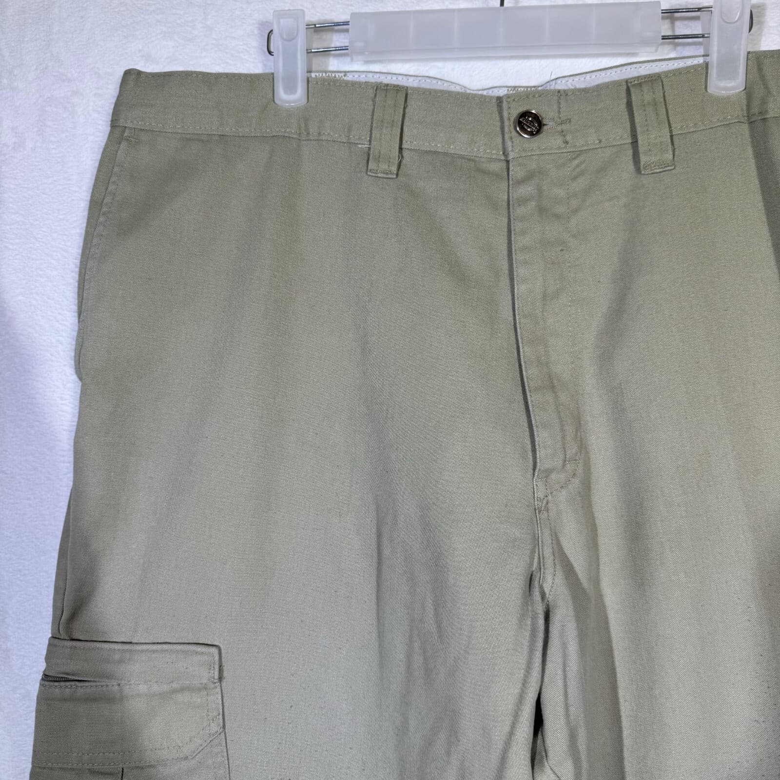 Dickies Men’s Khaki Canvas Cargo Pants – Size 42 × 32, High‑Rise, Lightweight - Thumbnail 4