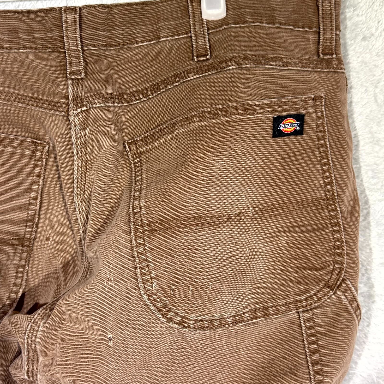 Dickies Men’s Carpenter Jeans 36X32 Brown Denim Regular Fit Workwear Straight - Thumbnail 7