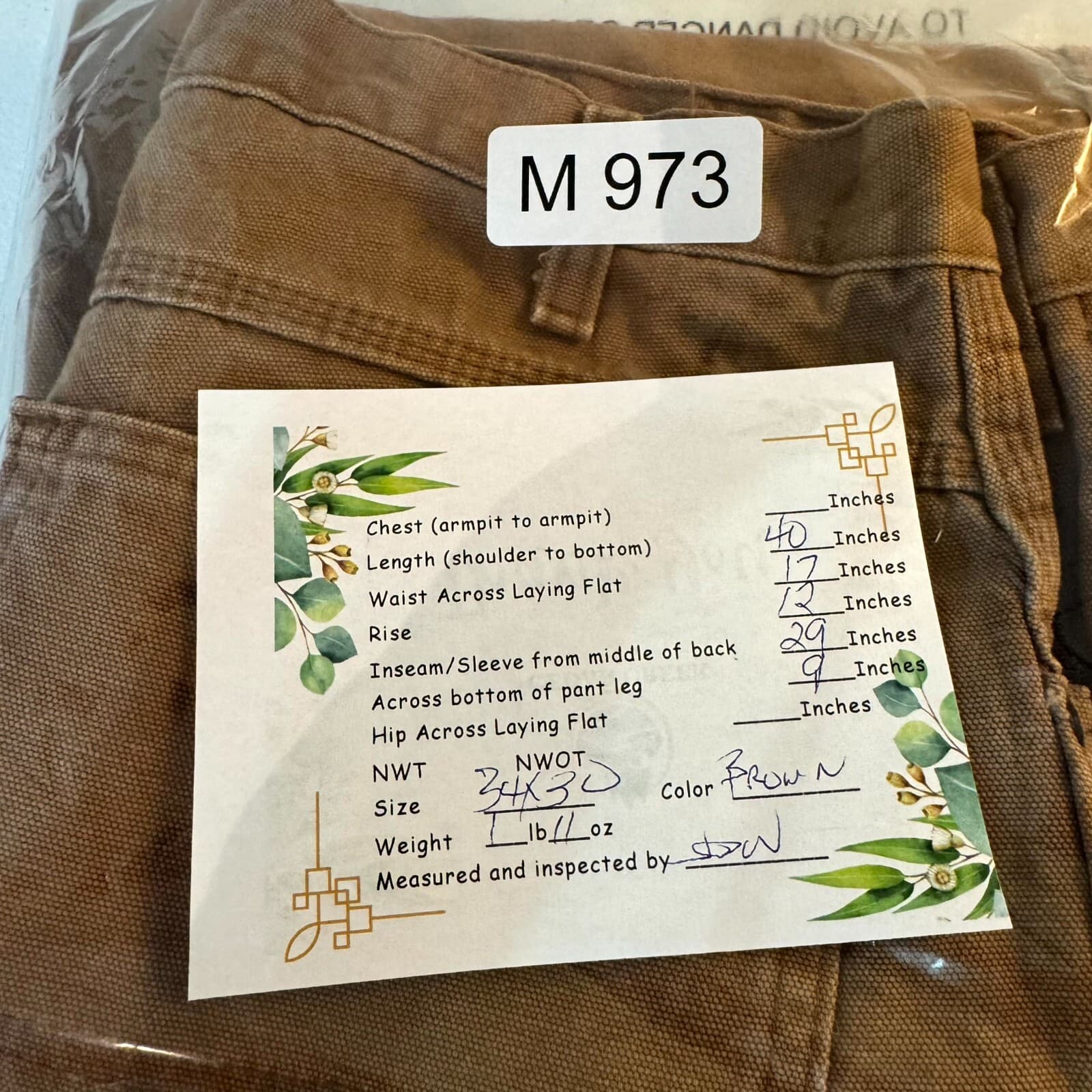 Dickies Men’s Carpenter Jeans 34x30 Brown Denim Mid-Rise Straight Leg - Thumbnail 12