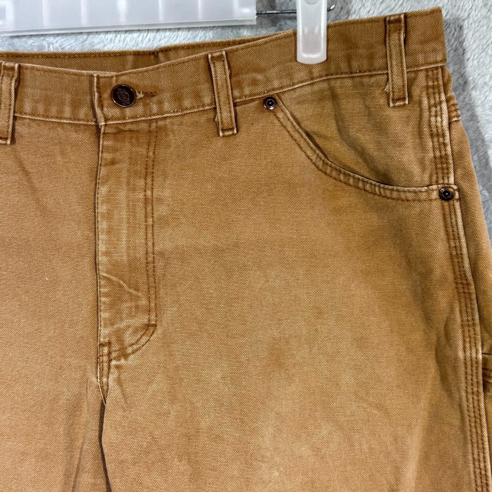 Dickies Carpenter Jeans Men’s 34x32 Brown Denim Relaxed Fit Straight Leg - Thumbnail 4