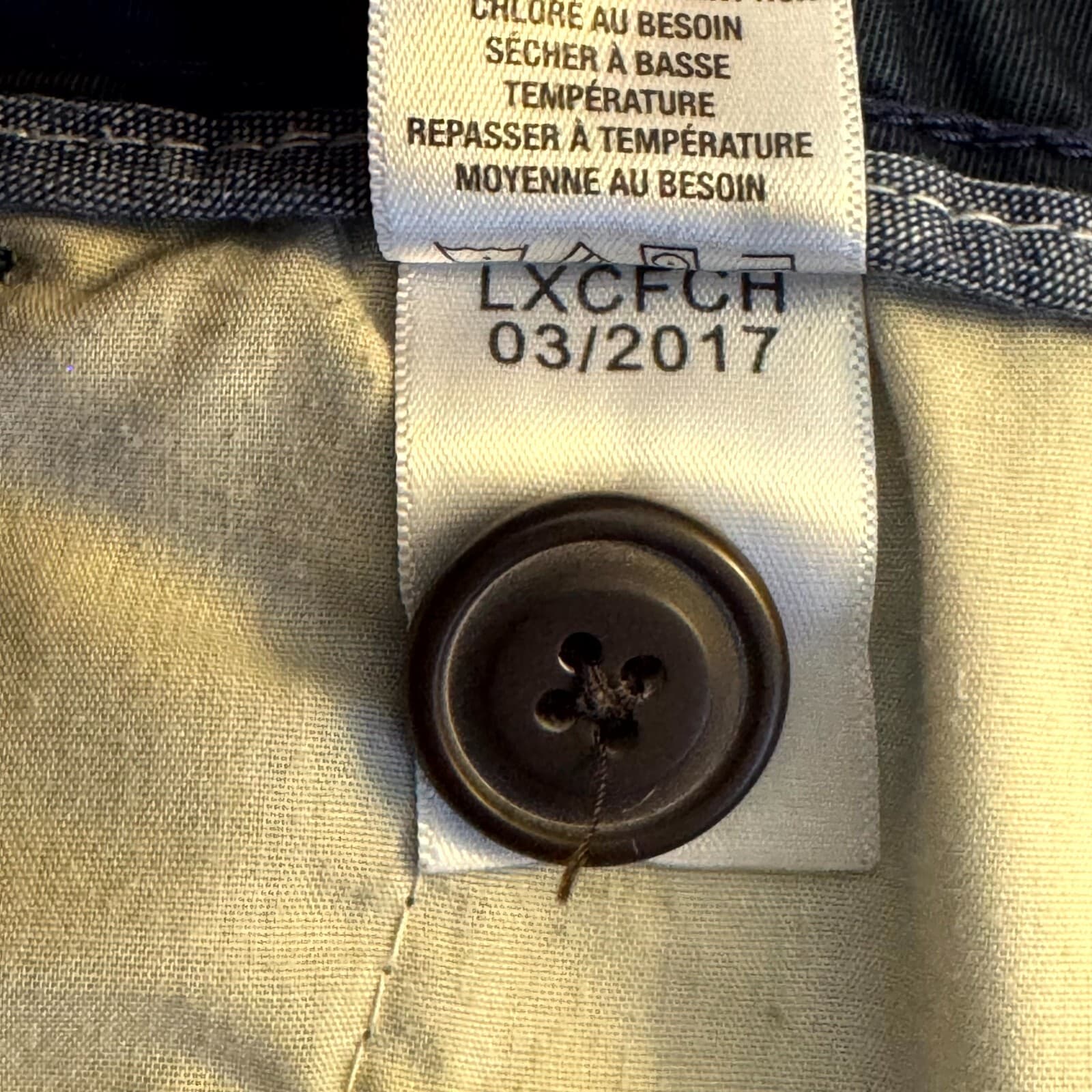 Men Chino Shorts Size 32 Blue Mid Rise Flat Front Classic Casual Zip Fly - Thumbnail 4