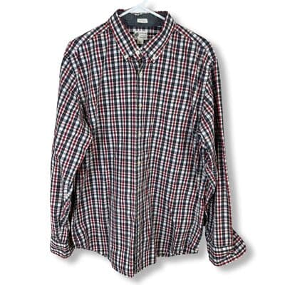 J.Crew Men's Size L Red & Black Plaid Button-Down Shirt Long Sleeve Classic Fit - Image 1
