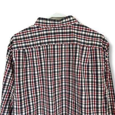 J.Crew Men's Size L Red & Black Plaid Button-Down Shirt Long Sleeve Classic Fit - Thumbnail 6