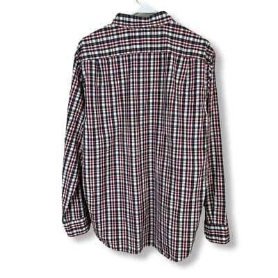 J.Crew Men's Size L Red & Black Plaid Button-Down Shirt Long Sleeve Classic Fit - Thumbnail 2