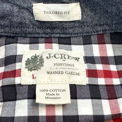 J.Crew Men's Size L Red & Black Plaid Button-Down Shirt Long Sleeve Classic Fit - Thumbnail 5